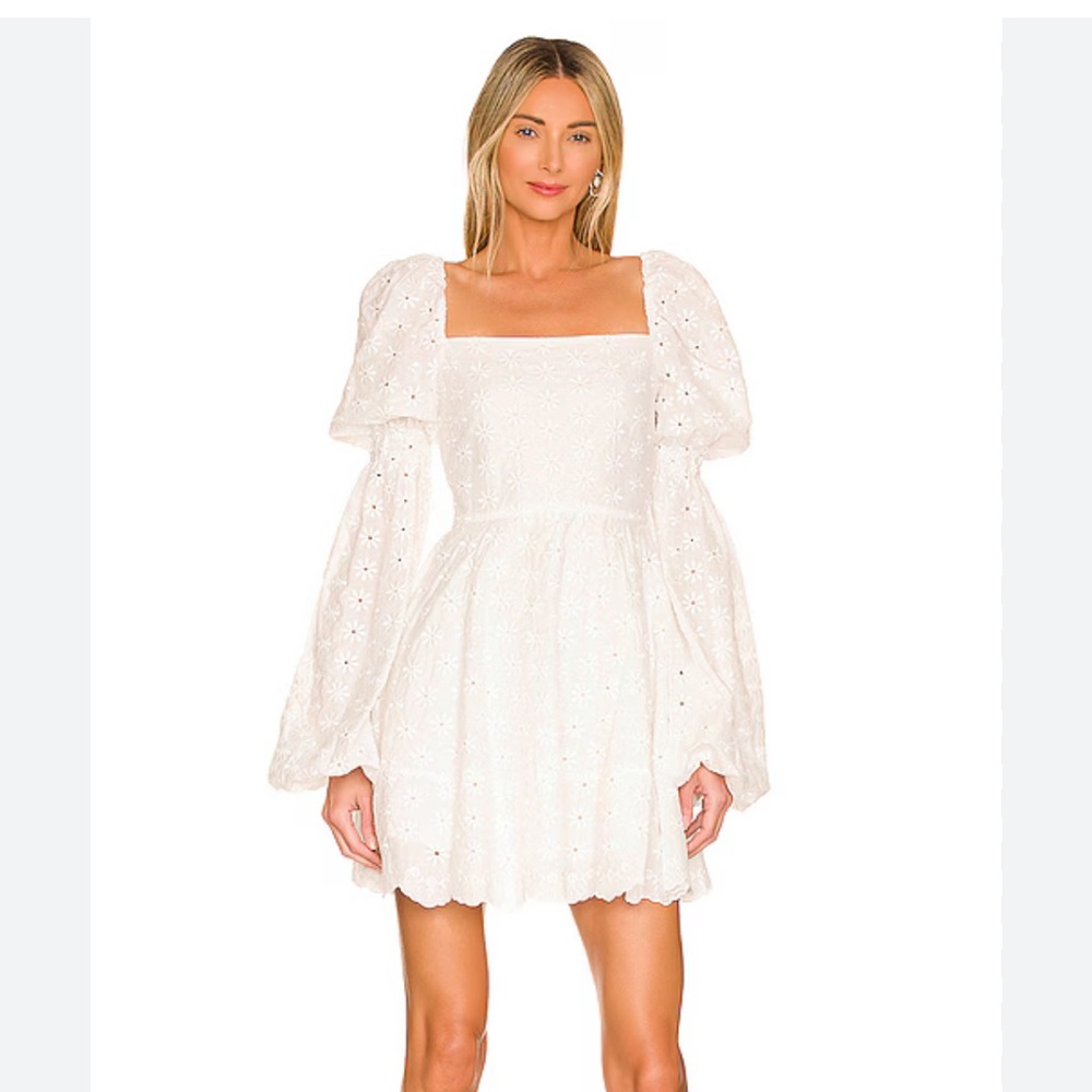 Caroline Constas Wren Daisy Eyelet Mini Dress